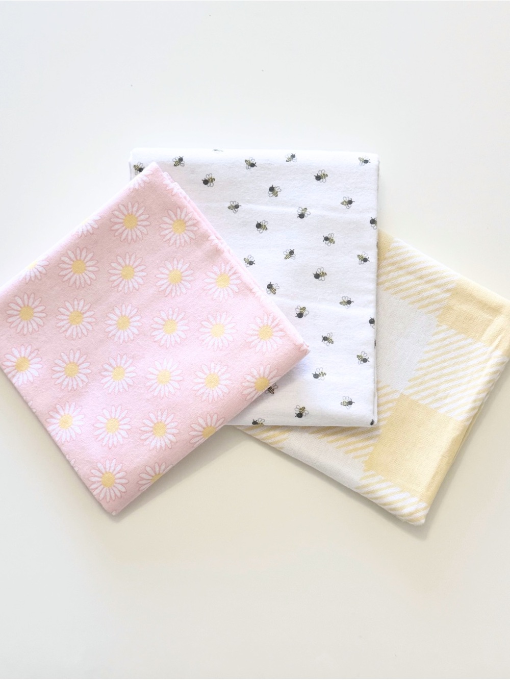 NEW Hudson Baby + Cloud Island Baby Girl Receiving Blankets LOT OF 3 (Cotton)